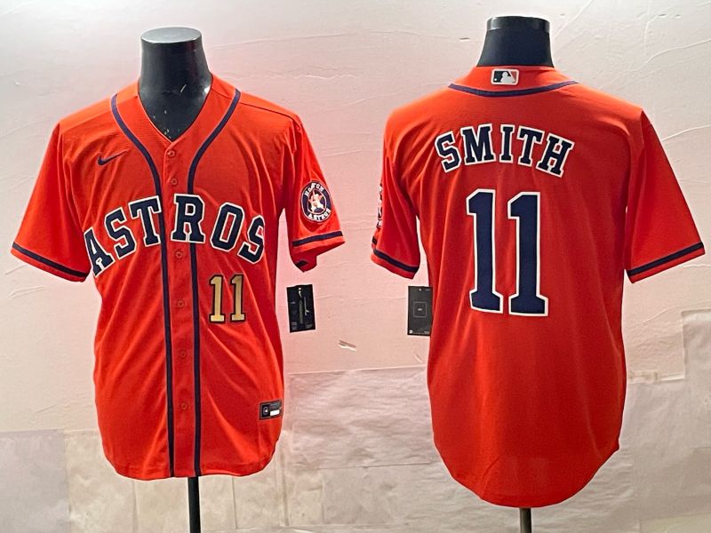 Men 2025 Houston Astros 11 Smith Orange Nike 2025 MLB Jersey 013